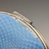 1926 British Antique Blue Guilloche Enamel Sterling Silver Jewelry Box 120g